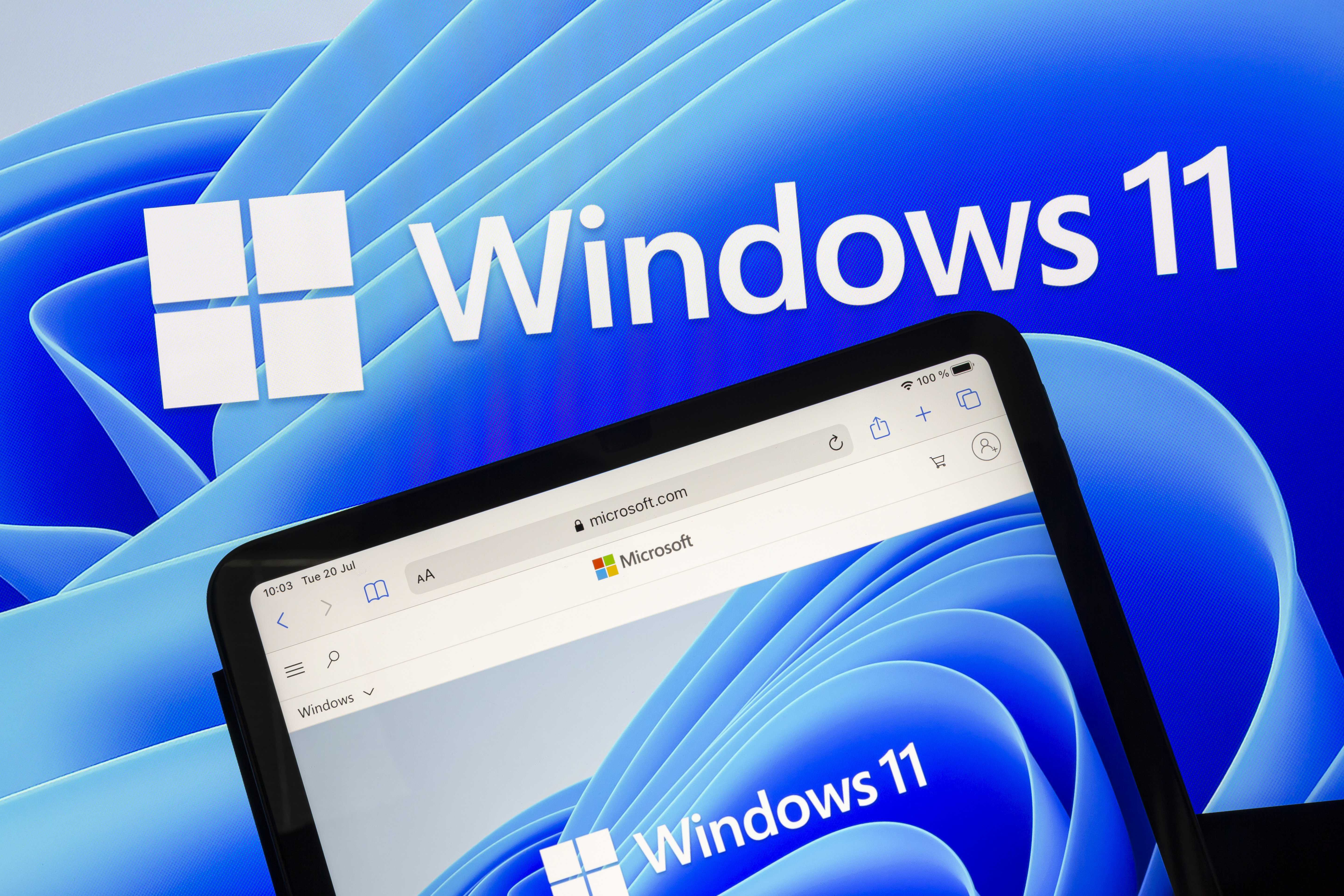 Tablet with Windows 11 across