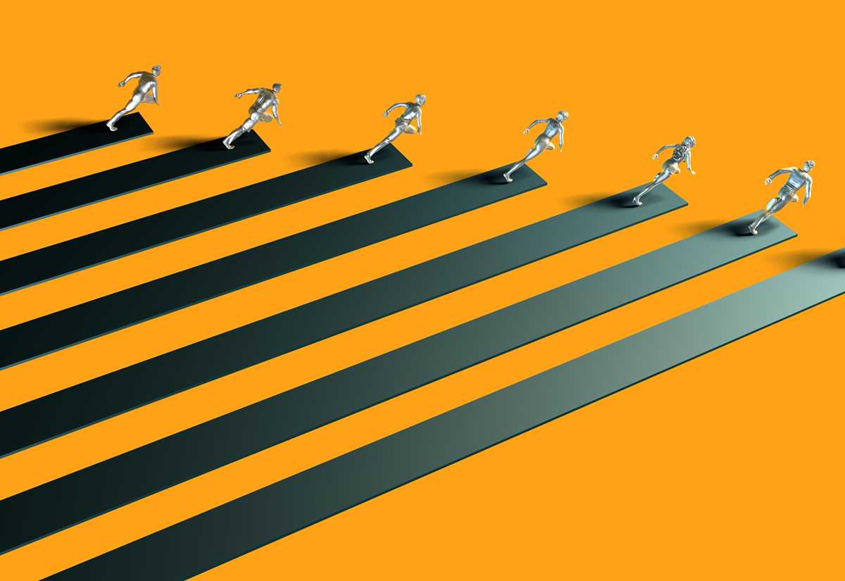 Individuals performing sprints, symbolising the speed and efficiency of performance testing in optimising system capabilities under pressure