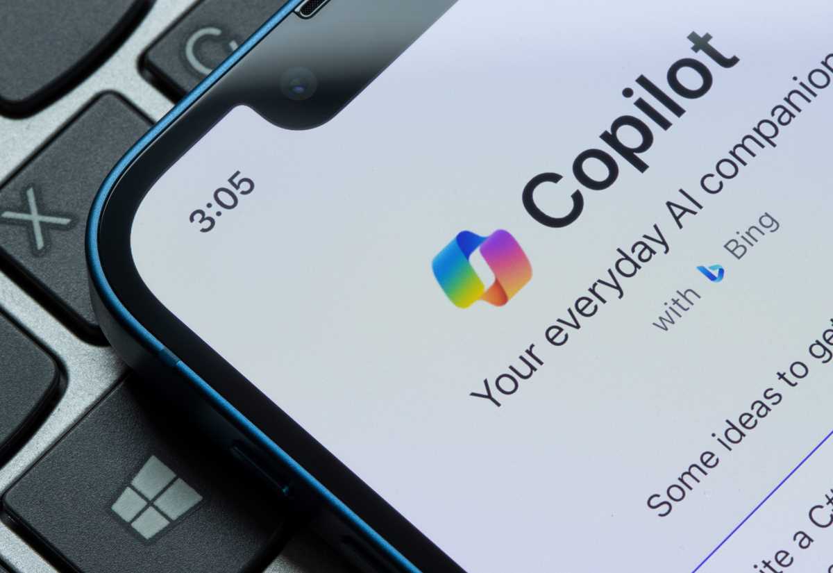 Microsoft Copilot logo shown on a device screen
